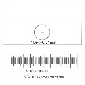 Kalibrierstreifen für Mikroskope (0,01 mm Teilung) 