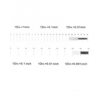 Calibration Slide for Microscopes (1/0.1/0.01 mm/inch div) 