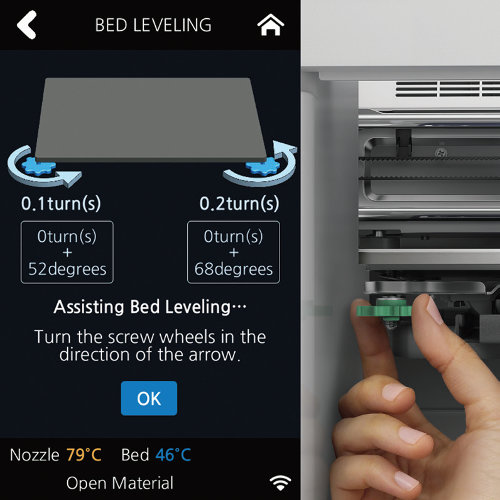 Assisted Bed Leveling of the 3DWOX-1 3D printer