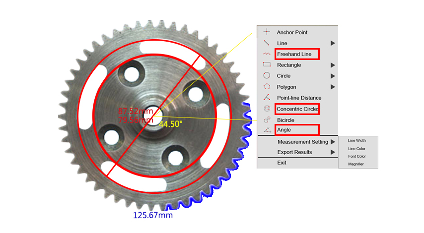 Tucsen Metrics measurement function